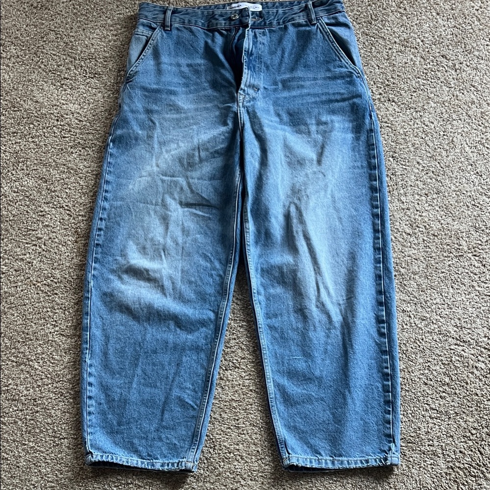 Bershka Relaxed Fit Blue Jeans for Men